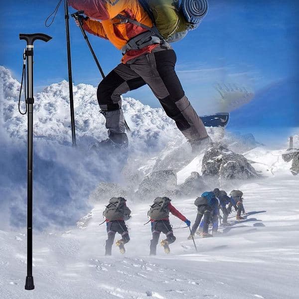 Højkvalitets stok - justerbar og foldbar - 85-95 cm - sort