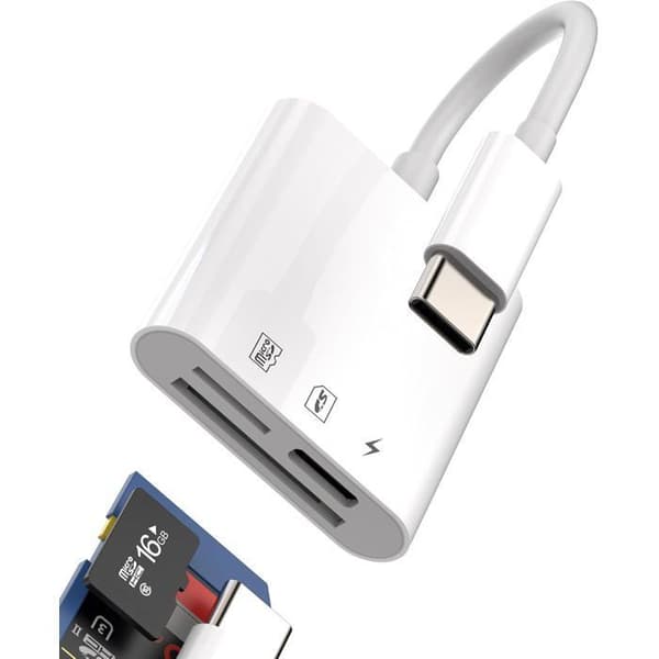 USB-C Multiport Adapter (3-i-1) til iPhone 15 Pro Max Plus Air Mini Type-C Opladerkabel, USB-drev