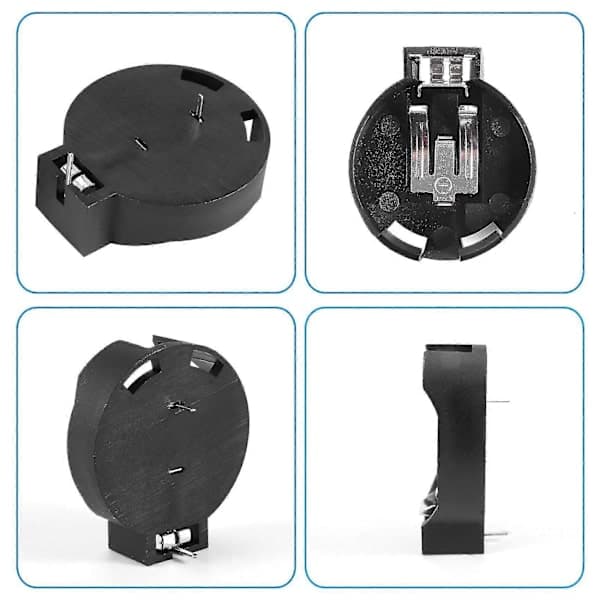 2 stk. Cr2450 knapcellebatteriholder etui 2 ben sort