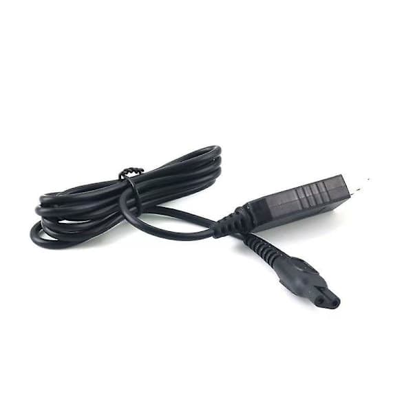 USB-opladerkabel til Philips Series 3000 HQ8505 Shaver Trimmer Opladerledning Sort