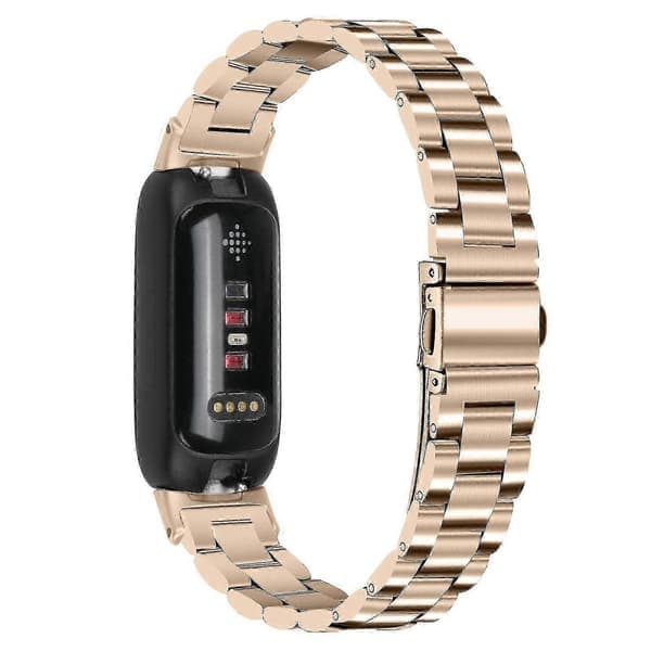 Armbånd til Fitbit Inspire 3 rustfritt stål 3-perlers erstatningsarmbånd til smartklokke