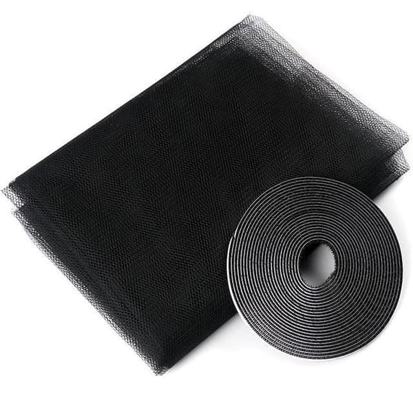 Myggnät - 2-pack - 200 x 150 cm - Kardborrefäste - Svart