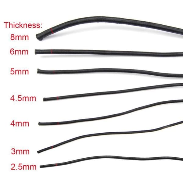 Elastiskt rep - 10M - Gummi + Polyester - Brottlast 546 kg - Flätat