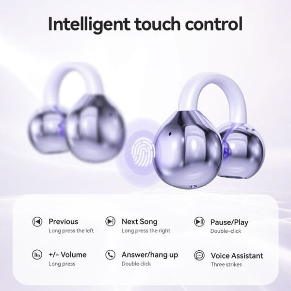 M91AI Smart Clip-on Bluetooth-øretelefoner, trådløse Bluetooth-hovedtelefoner med knogleledning af høj kvalitet, hudfarve