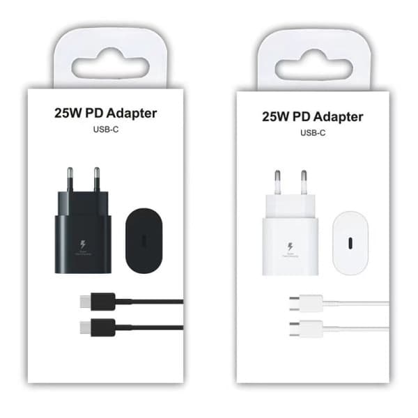 Samsung Pd25w Superrask Ladekobling S23 e Lader S22 2-sett Ladehode 2 set Charging head