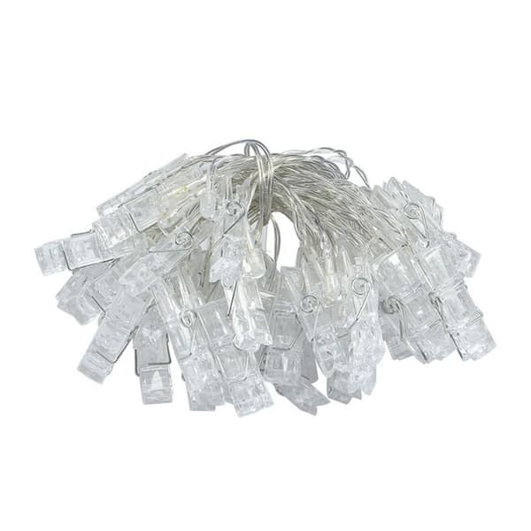 LED-ljusslinga - 2m - 20 klämmor - Varmvit - Inomhus