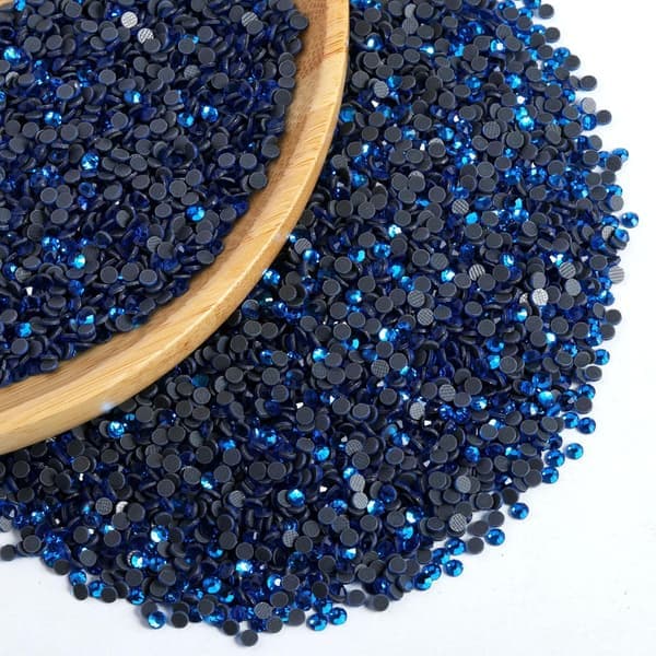 6000 st Hotfix Capri Blå Strass kompatibla med DIY-hantverk, SS10 (2,7-2,9 mm) Capri Blue