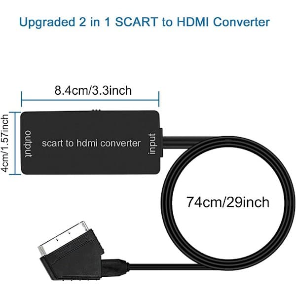 Omformer SCART til HDMI Video Audio Adapter