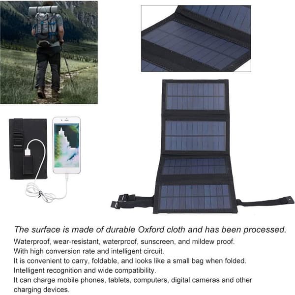 20W Premium Monokrystallinske Sammenleggbare Solcellepaneler og Solcellelader, Kompatibel med Solcellegeneratorer, Telefoner,