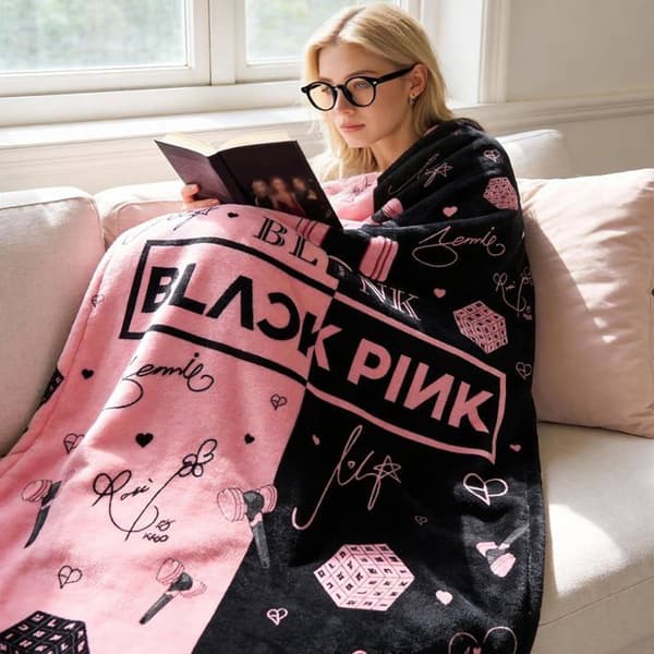 Blackpink Superblød Multifunktionel Flonel Tæppe til Fritid, Rejser, Seng, Sofa, Kontor - 100*150cm