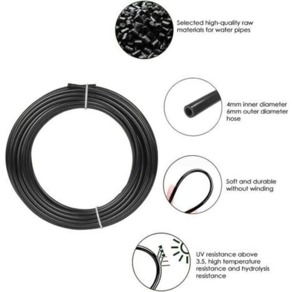 Utendørs tåkesystem, 9 m terrassetåkesystem med 11 tåkedyser + 1 adapter (messing, 3/4\")