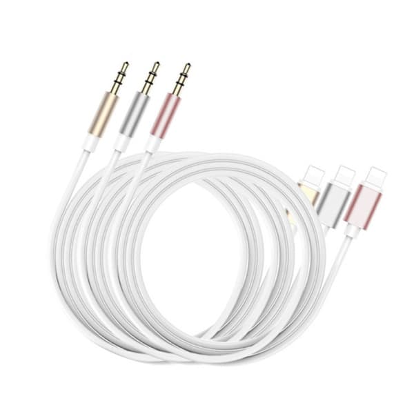 Aux-kabel til Iphone Aux-kabel til bil Apple til 3,5 mm Aux-kabel - 2 m guld 1 m