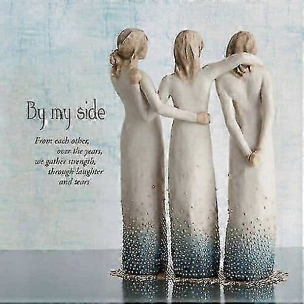 Willow-Tree \"By My Side\" Handmålad skulptur av 3 systrar
