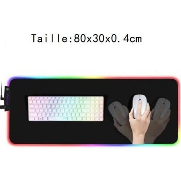 Gaming Musemåtte - RGB - XXL - Belyst - Skridsikker - 80 x 30 cm