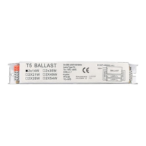 Industriel Elektronisk Lysstofrørsforkobling T5 Lysstofrørsforkobling 2x35W