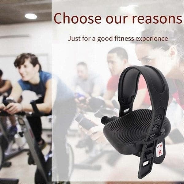 1 par motionscykelpedaler med justerbare stropper [D] Sort