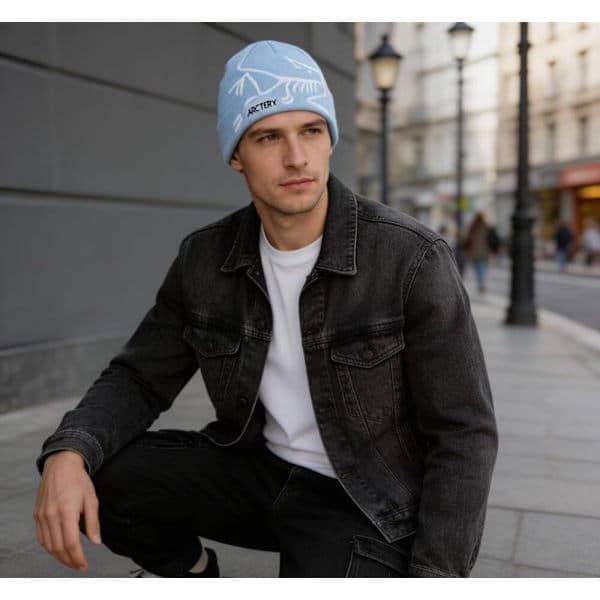 Arc'teryx Bird Head Toque Mössa Ljusblå Merinoull Stickad Vintermössa Unisex Light blue