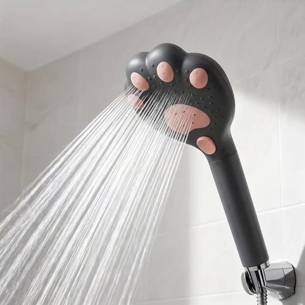 Brusehoved med filter, 3 tryktilstande (mix, spray, kraftig), bløde anti-tilstopnings silikonedyser, sort