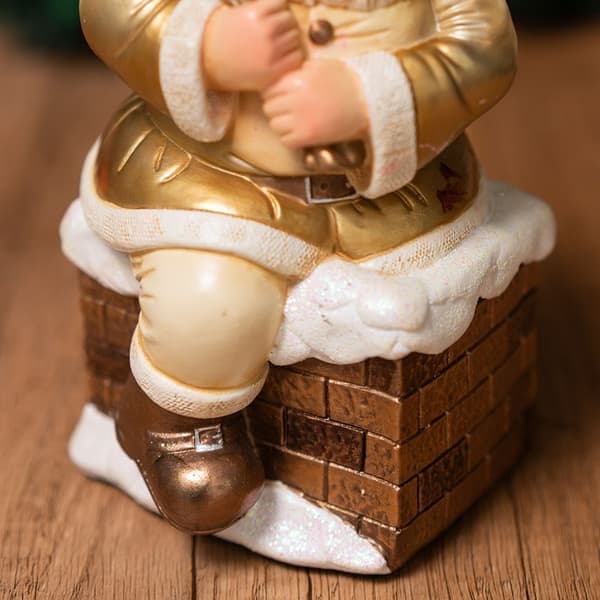 Julenissestatue Julefigur Dekor Julepynt Figurer Gull Gold 1