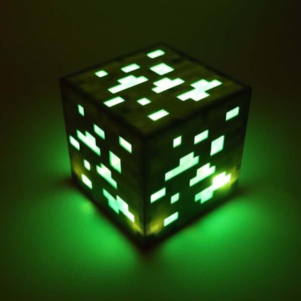 Minecraft-timanttimalmilamppu vihreä kaivoslamppu