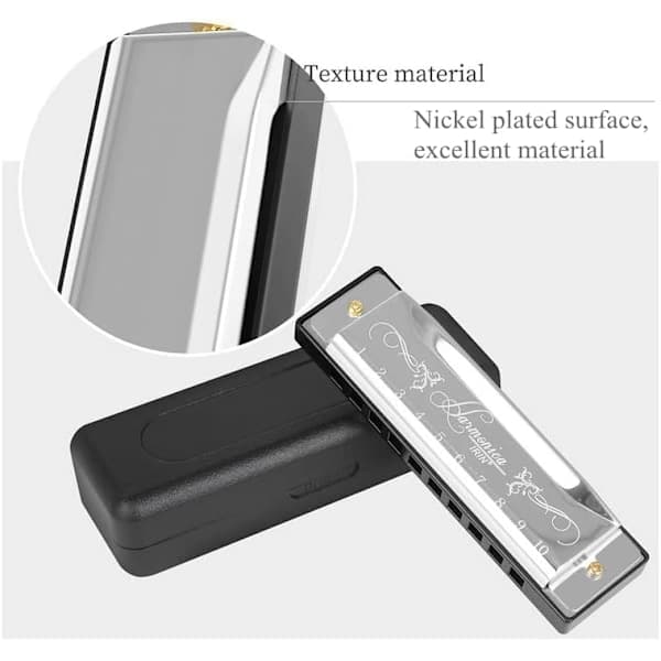 Blues Harmonica, Diatonisk Blues Harmonica i C-nøkkel, 10 hull 20 toner Blues Harp Harmonica (Rose Red) rose