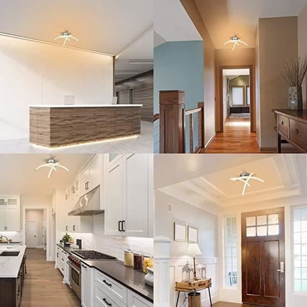 LED Taklampe - 18W - 3 Lysstenger - 1440LM - Varm Hvit
