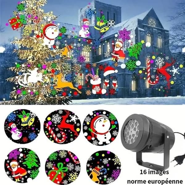 Julelysprojektor med 16 mønstre | 270° vidvinkel LED-belysning | Ideel til julepynt derhjemme 16 image patterns