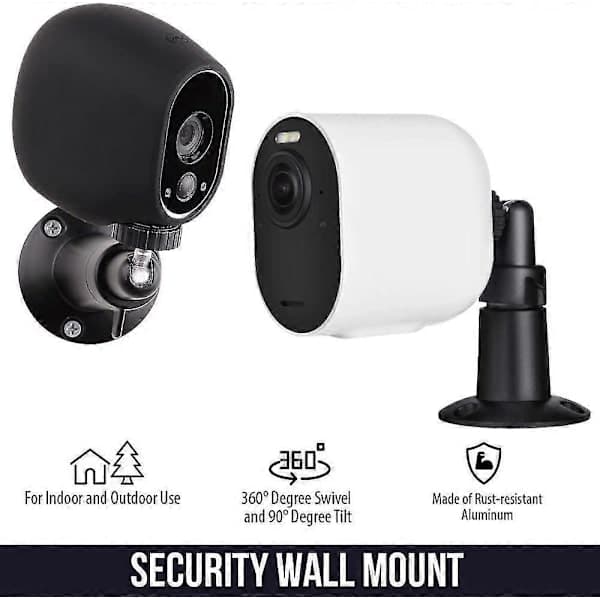 2-pack säkerhetskamera väggfäste, justerbart inomhus/utomhusfäste för Arlo Pro Arlo Pro 2 Arlo Ultra och andra kompatibla modeller Black