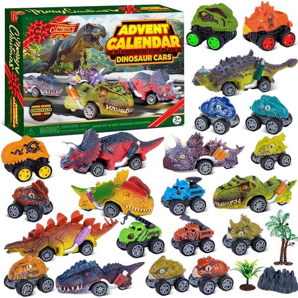 2025 Dinosaurie Bil Julekalender til Drenge, 24 Dages Træk Tilbage Monstertruck Sæt [JSR]