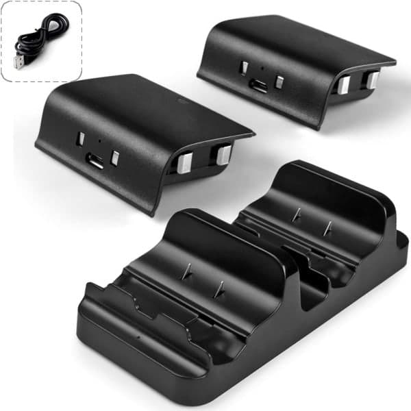 Xbox One-ladestation til to controllere - med batterier