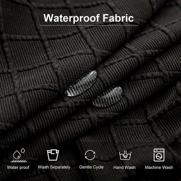 Dww-Grå, 4 st töjbara jacquard elastiska stolsöverdrag, våffelmönstrade stolsöverdrag för matsal