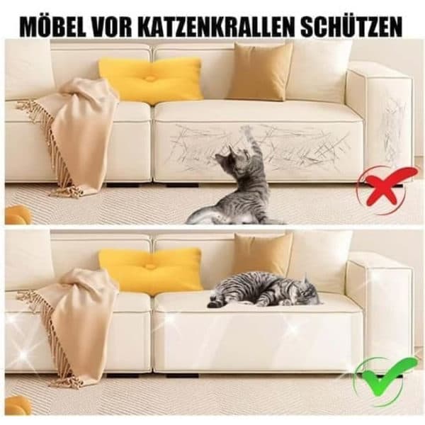 Gennemsigtigt sofabetræk mod ridser, møbelbeskyttelse til katte og hunde 30cm x 500cm