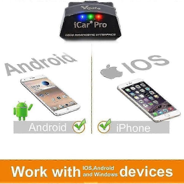 Vgate Icar Pro Bluetooth 4.0 (BLE) OBD2 OBDII Feilkodeleser Bil Sjekk Motorlys Med Elm327 Adapter