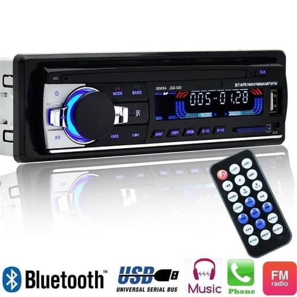 Bilradio - 1Din - Bluetooth - MP3 - Svart