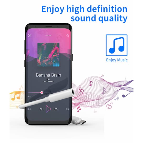 2-pak, USB C til 3,5 mm hovedtelefonstik