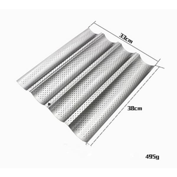 Bageplade - Form til 4 baguetter - Metal - 38 x 33 x 2,4 cm - Non-stick
