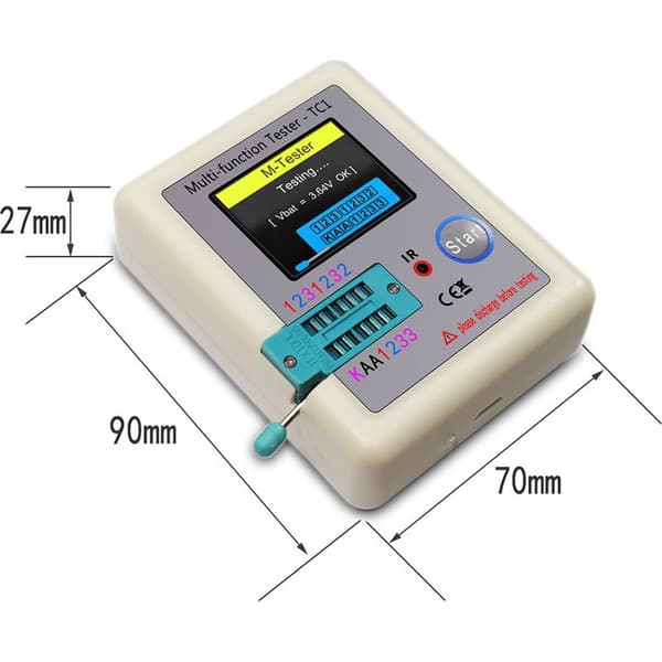 LCR-TC1 Multifunktionel Transistortester, Farve Grafisk Display