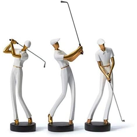 Golfare Konstfigur Staty Dekor Golfskulptur Harts Konst Gåva Vit 24cm