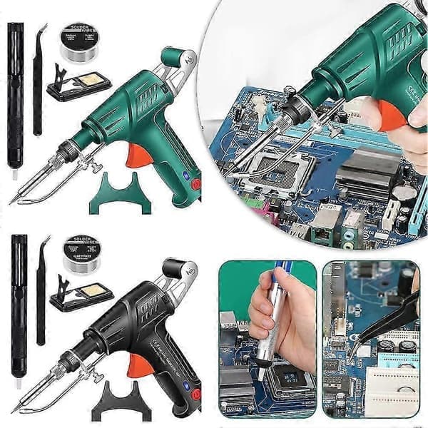 Industriell Lasersveiser med Intern Oppvarming, Justerbart Håndholdt Loddeboltsett for DIY-ere [HK] Grønn EU-plugg