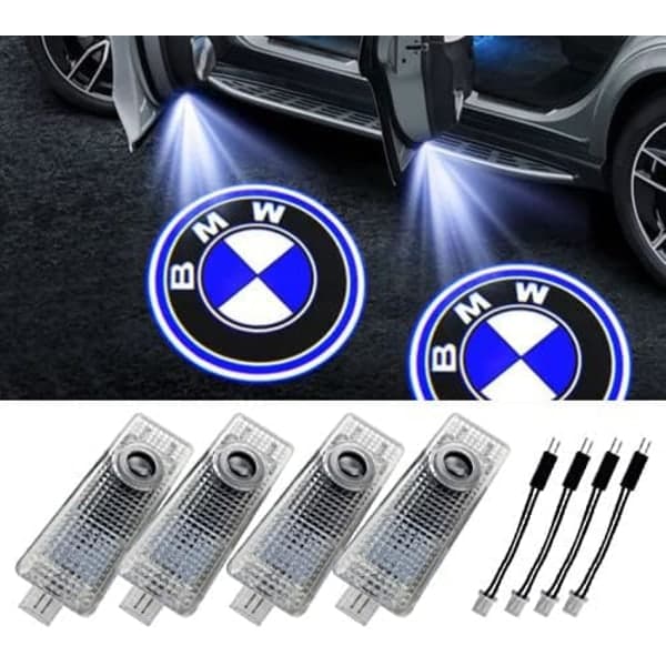 LED-dörrbelysningsprojektor för bil, 4-pack 3D Ghost Lights Upgrade-FF-