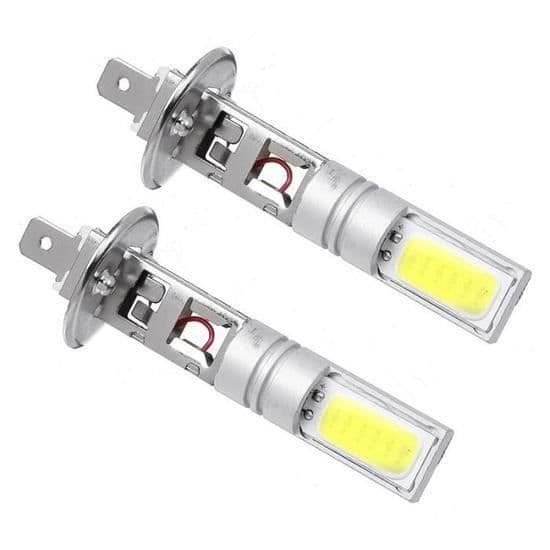 2x H1 80W COB LED Bilpære DRL500-700lm Hvid DC 12-24V