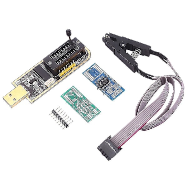 CH341A USB-programmør Eeprom Bios Flasher Programmerbart Logisk Kredsløb med Sop8 Flash Clip Kompatibel med 24/25 Seriel Chip