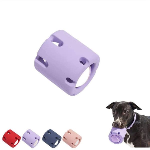 1 hundetyggeleke, tenniskopp, lilla bitering