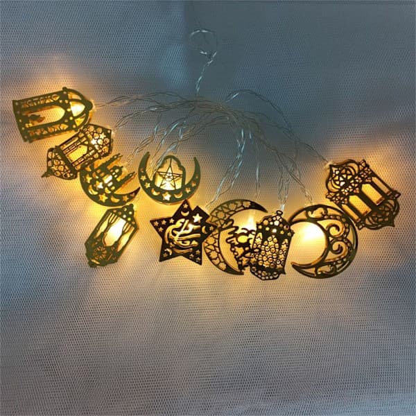 1,65 m 10LED EID Mubarak Ramadan LED-ljusslinga Ramadan-lykta