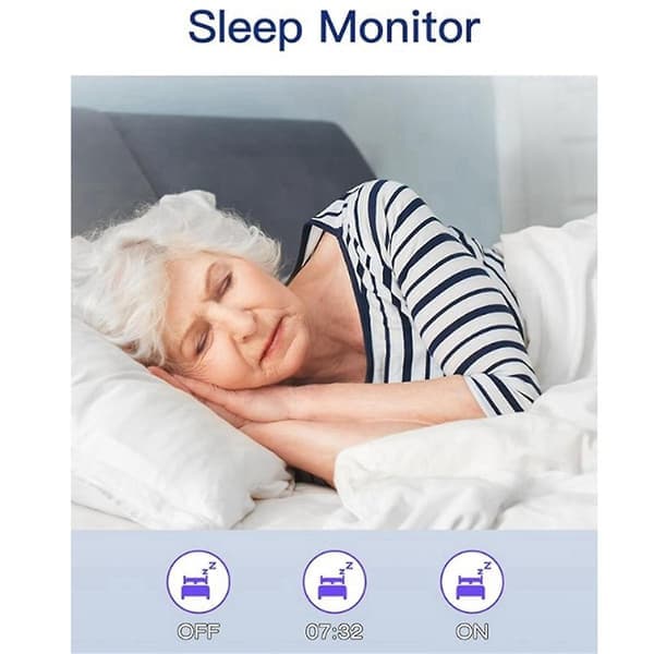 Fitness skridttæller ur uden Bluetooth uden app, skridttæller, søvnmonitor, kalorie tæller (sort)