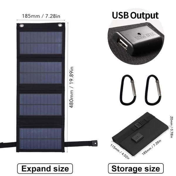 20W Premium Monokrystallinske Sammenleggbare Solcellepaneler og Solcellelader, Kompatibel med Solcellegeneratorer, Telefoner,