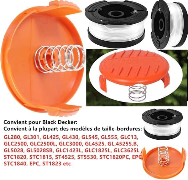 Trimmertrådspole for Black and Decker Trimmere, 8 Trimmertråder - Perfekt