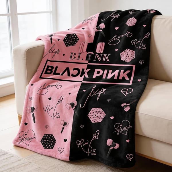 Blackpink Superblød Multifunktionel Flonel Tæppe til Fritid, Rejser, Seng, Sofa, Kontor - 100*150cm