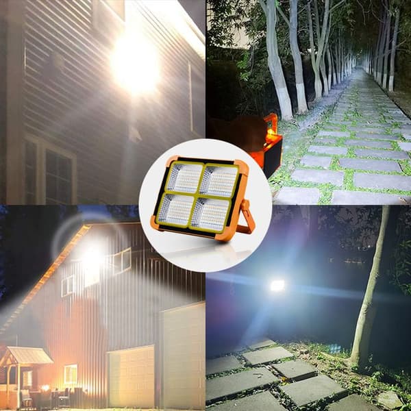 Genopladelig udendørs solcelle LED-projektør med reflektor, genopladelig arbejdslampe K55