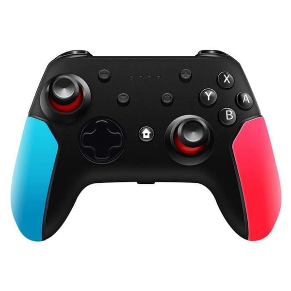 Med Bluetooth väckningskontroll för Switch-spel, med vibration och somatosensorisk kontroll. Vänster blå, höger röd